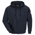 Bulwark SEH4 Men&#039;s Fleece FR Zip-Front Hooded Sweatshirt, navy, 4xl-