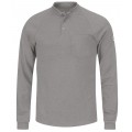 Bulwark SEL2GY-L-XL Men's Lightweight FR Henley Shirt with long length, xl, grey-