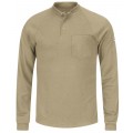 Bulwark SEL2KH-R-S Men's Lightweight FR Henley Shirt, small, khaki-