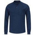Bulwark SEL2NV-R-XL Men's Lightweight FR Henley Shirt, xl, navy-
