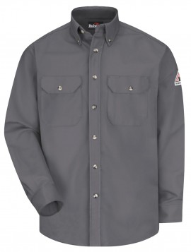 Bulwark SLU2 Men's Midweight FR Dress Uniform Shirt, grey, xl-