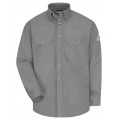 Bulwark SLU2 Men&#039;s Midweight FR Dress Uniform Shirt, silver grey, medium-