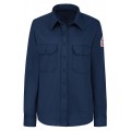 Bulwark SLU3 Women's Midweight FR Dress Uniform Shirt, navy, large-