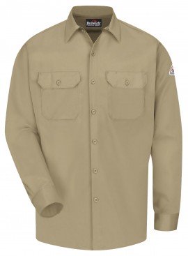 Bulwark SLW2 Men's Midweight Excel FR Comfortouch Work Shirt, khaki, 3xl-