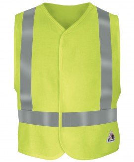 Bulwark VMV2YE-M Men's FR Hi-Visibilty Safety Vest, medium, yellow-