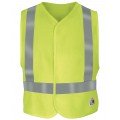 Bulwark VMV2YE-L/XLL Men's FR Hi-Visibilty Safety Vest, Adjustable L/XL, yellow-