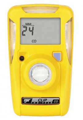 Honeywell BW Clip Series Single-Gas Detector with continuous monitoring, O&lt;sub&gt;2&lt;/sub&gt;, 0 to 25% volume, two-year-