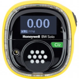 Honeywell BW Solo Single-Gas Detector with Bluetooth and yellow housing, Cl<sub>2</sub>, 0 to 50 ppm-