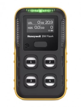 Honeywell BW™ Flex 4/5 Series Multi-Gas Detector, LEL-IR, O<sub>2</sub>, H<sub>2</sub>S, SO<sub>2</sub>, yellow-