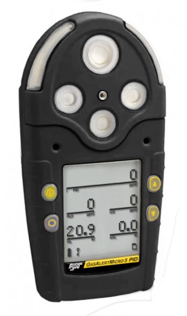 Honeywell BW GasAlertMicro 5 IR Multi-Gas Detector with rechargeable battery, CO<sub>2</sub> (IR)/%LEL/O<sub>2</sub>/H<sub>2</sub>S/CO, black-