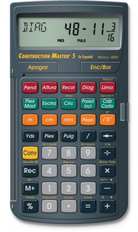 Calculated Industries 4054 Construction Master 5 Construction-Math Calculator En Espanol-