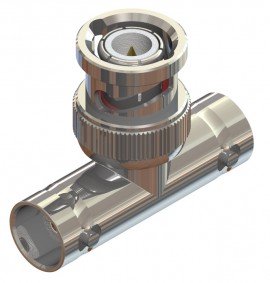 Cal Test Electronics CT3341A BNC Tee Female to Male to Female Adapter, 50 ohm, 3 GHz-
