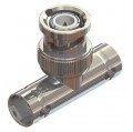 Cal Test Electronics CT3341A BNC Tee Female to Male to Female Adapter, 50 ohm, 3 GHz-
