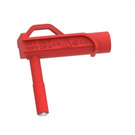 Cal Test Electronics CT3881-2 Magnetic Connector with 0.2&amp;quot; right-angle sheathed banana jack, 0.3&amp;quot;, red-