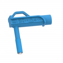 Cal Test Electronics CT3881-6 Magnetic Connector with 0.2&amp;quot; right-angle sheathed banana jack, 0.3&amp;quot;, blue-