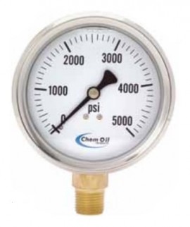 Chem Oil 210L-254A Liquid Fillable Gauge, 0 to 30&amp;quot; Hg, 2.5&amp;quot; dial-