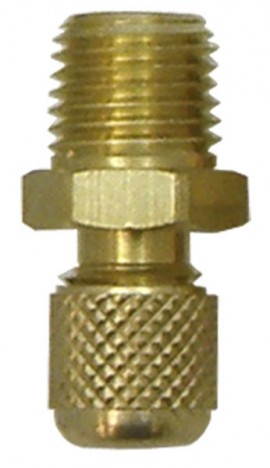 CPS AD44 Adapter with Cap and Core, 1/4in SAE Male x 1/4in MNPT-