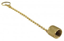 CPS AVC4CB Brass Cap with Chain Tether, 1/4in SAE, R-410A-