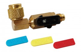 CPS BV90 Ball Valve Hose Adapter, 1/4in SAE Male x 1/4in SAE Female, 90&amp;deg;-