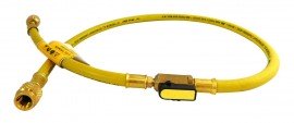 CPS HP3YL Pro-Set Premium Refrigerant Hose with In-Line Ball Valve, 3'-
