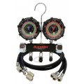 CPS MBH4P5AZ 2-Valve Manifold and Gauge Set, 1/4in SAE Fittings-
