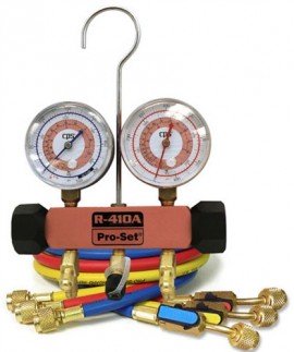 CPS MEHP5E 2-Valve Pink Manifold, 1/4in SAE, 45&amp;deg; Fittings-