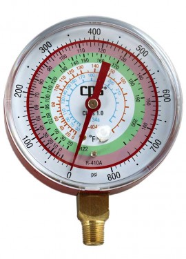 CPS RGH7H High-Pressure Gauge, R-134a/R-22/R-404A/R-410A, 1% Accuracy-