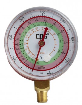 CPS RGHH High-Pressure Gauge, R-22/R-404A/R-410A, 2.5in-