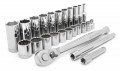 Crescent CSWS8N 25-Piece 6- and 12-Point Standard/Deep Mechanics Tool Set, 0.38" drive, SAE-