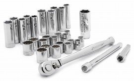 Crescent CTK30SETN 30-Piece 6- and 12-Point Standard/Deep Mechanics Tool Set, 0.38" drive, SAE/Metric-