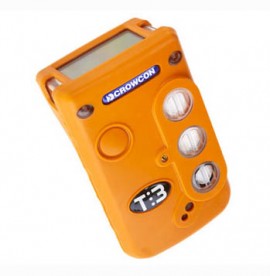 Crowcon T3R-06-XX-C Tetra 3 Multi-Gas Monitor with Universal Multi-Regional Charger, CH4 %LEL/O2 (3-Year)/H2S/CO-
