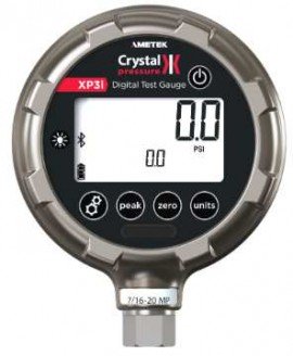 Ametek Crystal XP3i Series Digital Pressure Gauge with dual line display, vacuum to 300 psi, 4.5&amp;quot; dial, &amp;frac14;&amp;quot; NPT bottom, diecast aluminum housing-