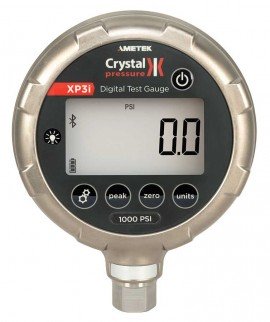 Ametek Crystal XP3i Series Digital Pressure Gauge with data logging, 0 to 5000 psi, 4.5&amp;quot; dial, &amp;frac14;&amp;quot; NPT bottom, diecast aluminum housing-