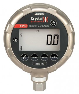 Ametek Crystal XP3i Series Digital Pressure Gauge with system D hydraulic water bench top pump, 0 to 5000 psi, 4.5&amp;quot; dial, &amp;frac14;&amp;quot; NPT bottom, diecast aluminum housing-