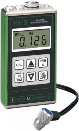 Dakota Ultrasonics MX-3 Thickness Gauge, Ultra Sonic, 0.025"-19.99"-