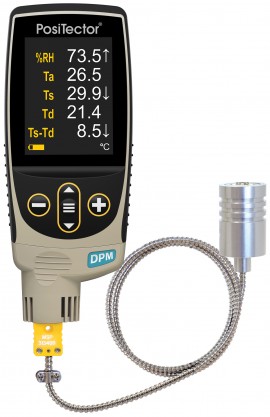 DeFelsko DPMS1 PosiTector Standard Dew Point Meter with built-in probe and cabled surface temperature sensor-
