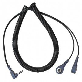 DESCO 19862 Dual-Wire Coil Cord with 0.16" snaps, 6'-