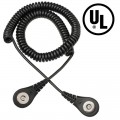 DESCO 19868 Dual-Wire Coil Cord with 0.28&quot; studs, right angle plug, 6&#039;-