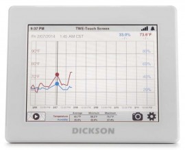Dickson TWP DicksonOne Touchscreen Temperature/Humidity Data Logger with Wi-Fi/Ethernet-