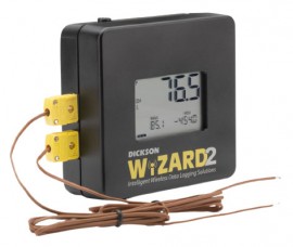 Dickson WiZARD2 Wireless Temperature and Humidity Data Logger with dual K-thermocouple, -20 to 185&amp;deg;F, 0 to 95% RH-