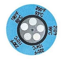 Digi-Sense 08068-23 Irreversible 5-Point Round Temperature Label, 450 to 500&amp;deg;F-