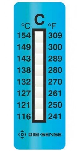 Digi-Sense 08068-24 Irreversible 8-Point Vertical Temperature Label, 240 to 310&amp;deg;F-