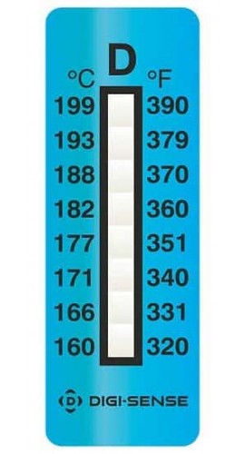 Digi-Sense 08068-26 Irreversible 8-Point Vertical Temperature Label, 230 to 390&amp;deg;F-