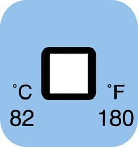 Digi-Sense 08068-34 Irreversible 1-Point Square Temperature Label, 104&amp;deg;F-