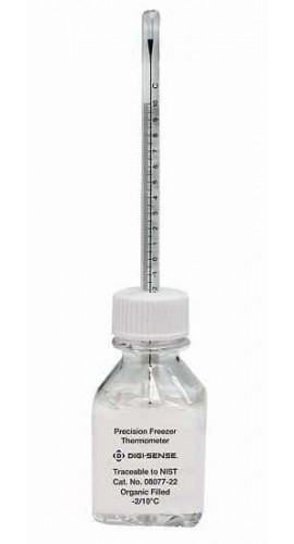 Digi-Sense 08077-22 Certified Refrigerator Bottle Thermometer, -2 to 10&amp;deg;C, Total Immersion-