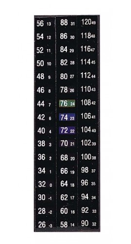Digi-Sense 08078-48 Reversible 48-Point Vertical Magnetic Temperature Labels, 26 to 120&amp;deg;F, 10-Pack-