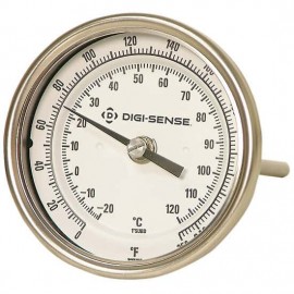 Digi-Sense 08140-02 TI.30 Back-Connect Bimetal Thermometer, 25 to 125&amp;deg;F, 6&amp;quot; Stem-