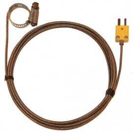 Digi-Sense 08469-42 Type-K Hose Clamp Probe with Mini Connector, 10', 1.25 to 2.25" Diameter-
