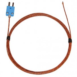 Digi-Sense 08512-83 Type-T Fiberglass-Insulated Probe with Mini Connector, 10&#039;, 24 Gauge-