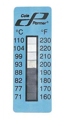 Digi-Sense 09035-00 Irreversible Temperature Label, 10-point, 104-160&amp;#176;F.-